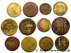 LOTS Lot de douze jetons royaux, métaux et états divers 