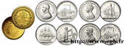 LOTES Lot de quatre jetons anglais en étain, FDC et SPL, dans leur boite 