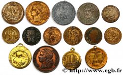 LOTS Quinze jetons XIX et XXe états et métaux divers 