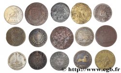 LOTS Lot de quinze jetons royaux états et métaux divers 