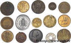 LOTS Lot de quinze jetons de Angleterre états et métaux divers 