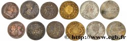 LOTS Lot de six jetons royaux, métaux et états divers 