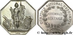 BANKS - CRÉDIT INSTITUTIONS Jeton octogonal AR 34, poinçon sanglier, Comptoir national d’escompte 1848