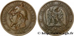 SATIRIQUES - GUERRE DE 1870 ET BATAILLE DE SEDAN Dix centimes Napoléon III, tête nue, satirique 1855