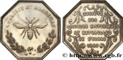 BOURGOGNE - VILLES ET NOBLESSE Jeton octogonal AR 29, Société des sciences historiques et naturelles de l’Yonne 1847