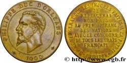III REPUBLIC Médaille au module de 10 centimes pour le duc d’Orléans 1900