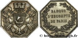 BANKS - CRÉDIT INSTITUTIONS Jeton octogonal AR 35 poinçon corne, Banque d’escompte de Paris 1878
