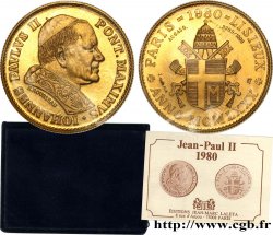 JEAN-PAUL II (Karol Wojtyla) Médaille module 20 Francs or, visite en France de Jean-Paul II 1980