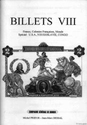 Billets 8 - France - Congo - USA - Yougoslavie PRIEUR Michel, DESSAL Jean-Marc