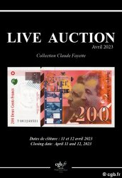 Live Auction Billets Avril 2023 - à paraître CORNU Joël, DESSAL Jean-Marc, RAMOS Fabienne