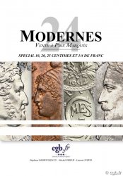 MODERNES 24 spécial 10, 20, 25 Centimes et 1/4 de Franc DESROUSSEAUX Stéphane, PRIEUR Michel, VOITEL Laurent