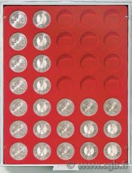 Box Monnaies Standard avec alvéoles ronds pour 35 monnaies diamètre 32,5 mm (10 Euro Allemagne) LINDNER