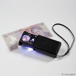 Loupe de poche x 30 avec LED et lampe UV LEUCHTTURM