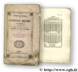 Table de conversion des anciennes mesure en nouvelles précédées de l&nbsp;ancien et du nouveua système des mesures, des poids et des monnaies usités dans le département du Tarn BOUSQUET I.