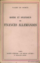 Misère et splendeur des finances allemandes DE MORIES V.