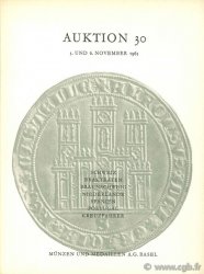 Auktion 30, Schweiz, brakteaten, Braunschweig, Niederlande, Spanien, Portugal, kreuzfahrer, 5. und 6. november 1965 