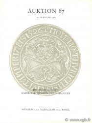 Auktion 67, Deutsche Münzen, Schweizer Münzen und Medaillen, 21. februar 1985 