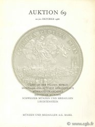 Auktion 69, Coins of the Islamic World, monnaies des Pays-Bas méridionaux, monnaies françaises, Deutsche Münzen, Schweizer Münzen und medaillen, Liechtenstein, 20./21. Oktober 1986 