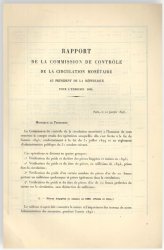 Rapport de la commission de contrôle de la circulation monétaire au Président de la République pour l&nbsp;exercice 1895 Collectif