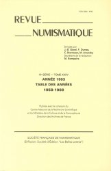 Revue Numismatique 1993, VIème série  BOMPAIRE M.