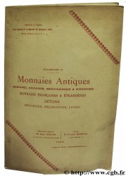 Monnaies antiques romaines, gauloises, mérovingiennes et wisigothes, monnaies françaises et étrangères, jetons, médailles, décorations, livres BOURGEY É.