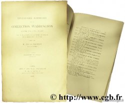Inventaire sommaire de la collection Waddington acquise par l&nbsp;Etat en 1897 pour le département des médailles et antiques de la Bibliothèque nationale BABELON E.