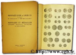 Monnaies d&nbsp;or de Louis XV, provenant du trésor de la rue Mouffetard. Monnaies et médailles grecques, romaines, françaises et étrangères, 6 et 7 juin 1955 BOURGEY É.