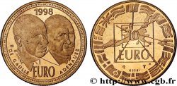 FRANCE “Essai” 10 Euro De Gaulle / Adenauer en bronze florentin