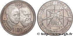 FRANCE “Essai” 10 Euro De Gaulle / Adenauer en bronze florentin