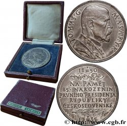 TCHÉCOSLOVAQUIE Médaille, 85e anniversaire du Président Thomas Masaryk TTB+