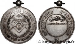 FRANC - MAÇONNERIE Médaille, Loge n°65 Les Indivisibles écossais, Récompense d’assiduité TTB