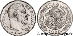 CINQUIÈME RÉPUBLIQUE Médaille, module de 20 francs, Charles de Gaulle