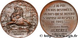 BÉLGICA - REINO DE BÉLGICA - ALBERTO I Médaille, Aux héros belges MBC+