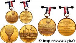 TERCERA REPUBLICA FRANCESA Lot de 3 médailles, Ballon captif MBC+