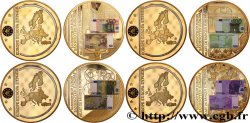 EUROPE Lot de 4 médailles, Billet de banque européenne BE