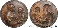 LOUIS XIV LE GRAND OU LE ROI SOLEIL Médaille, Anne d’Autriche et Louis XIV, Le Val-de-Grâce, tirage uniface de l’avers