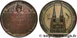 SECOND EMPIRE Médaille, Première pierre de l’église Saint Jean-Baptiste à Belleville, bénite par l’archevêque de Paris, Monseigneur Sibour, et posée par le Baron Haussman