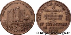 TERZA REPUBBLICA FRANCESE Médaille, Fête nationale, centenaire de la révolution