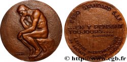 QUINTA REPUBLICA FRANCESA Médaille, Le penseur de Rodin, Centre de recherche de Mont-Saint-Aignan