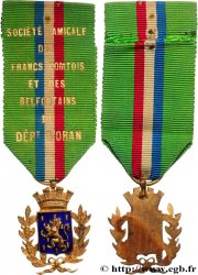 ALGÉRIE - TROISIÈME RÉPUBLIQUE Médaille, Société amicale des Francs-Comtois et Belfortains du département d’Oran TTB+