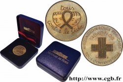 SOCIÉTÉS DE BIENFAISANCE Médaille, Sidaction, Croix-rouge française