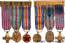 GOUVERNEMENT PROVISOIRE DE LA RÉPUBLIQUE FRANÇAISE Barrette de gala portant trois miniatures