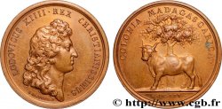 LOUIS XIV  THE SUN KING  Médaille, Colonie de Madagascar, refrappe