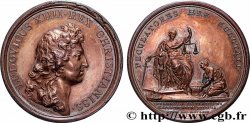 LOUIS XIV LE GRAND OU LE ROI SOLEIL Médaille, Clémence du roi envers les traitants, frappe postérieure
