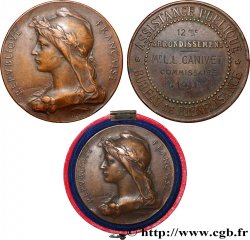 TROISIÈME RÉPUBLIQUE Médaille de récompense, bureau de bienfaisance