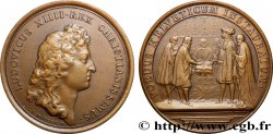 LOUIS XIV LE GRAND OU LE ROI SOLEIL Médaille, Renouvellement de l’alliance avec les Suisses, refrappe