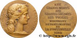 TROISIÈME RÉPUBLIQUE Médaille, Aux grands morts des Vosges