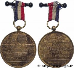 III REPUBLIC Médaille du ballon à vapeur - panorama de Paris