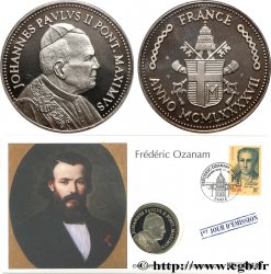 VATICAN ET ÉTATS PONTIFICAUX Enveloppe “timbre médaille”, Jean-Paul II et Frédéric Ozanam