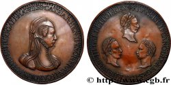 CATHERINE DE MÉDICIS Médaille, Catherine de Médicis et ses fils, tirage postérieur